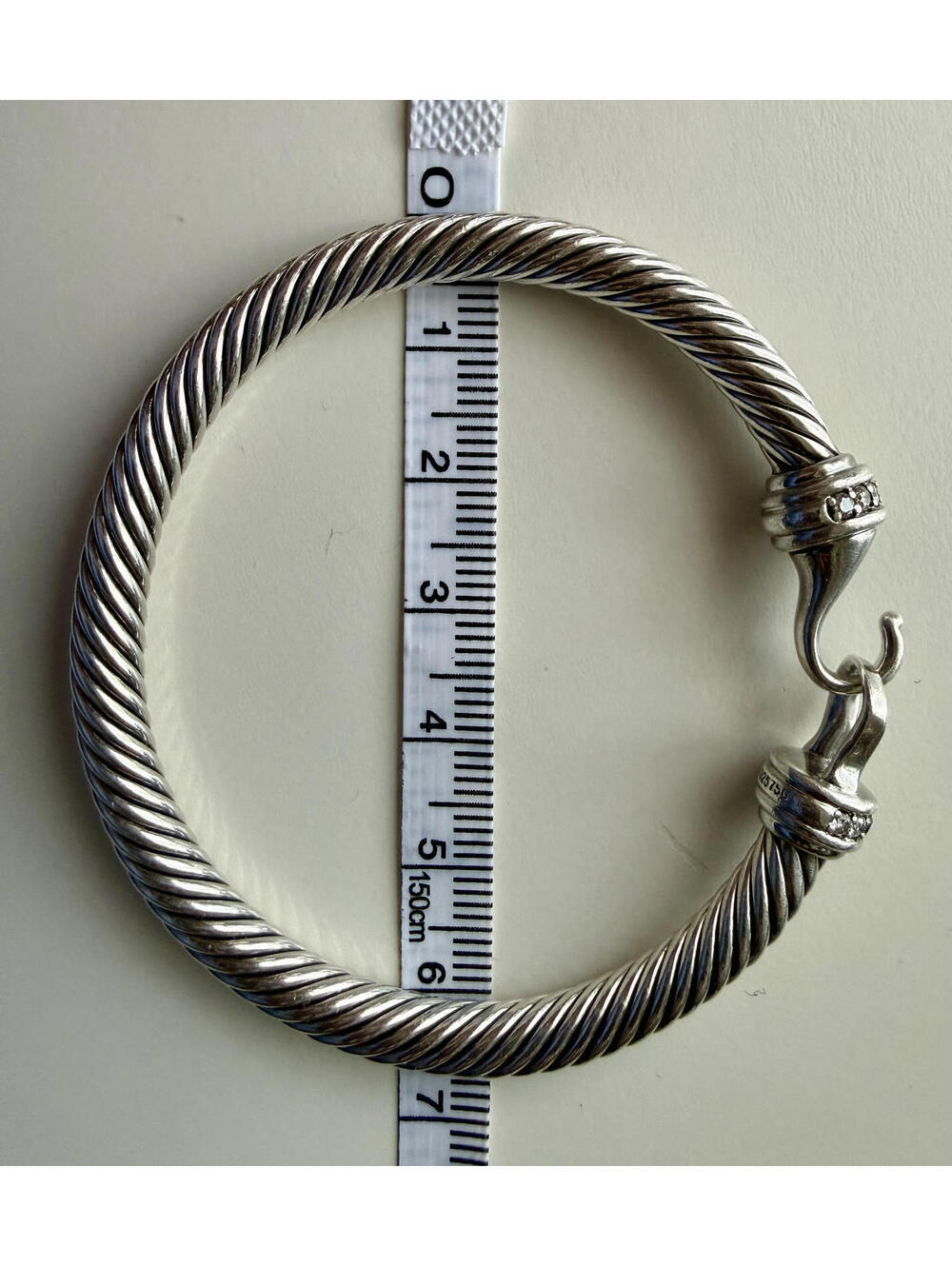 DAVID YURMAN BRACELET SET Cable Buckle 925/750 Gold + X Crossover Diamond Cuff - Picture 7 of 9